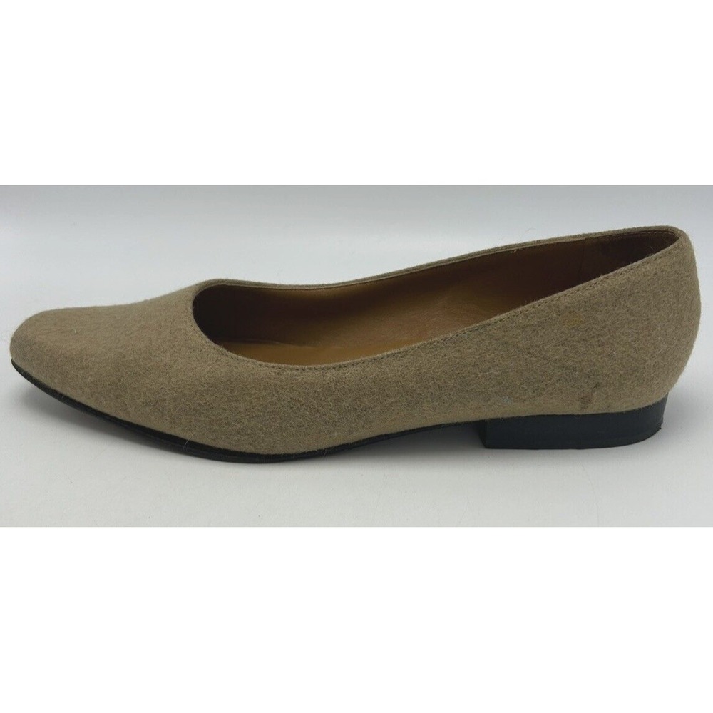 Vintage Ralph Lauren Flats Womens 8.5 B Beige Wool Capsule Old Money Luxury Read